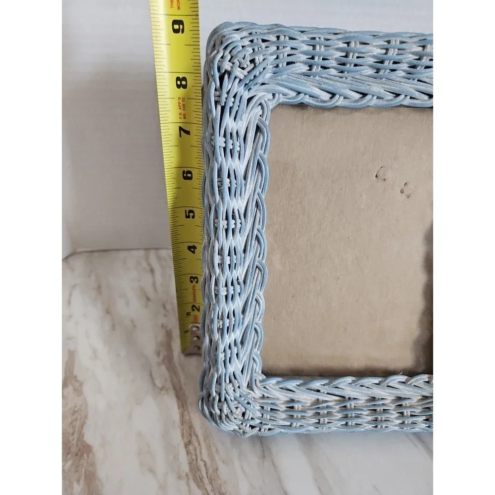 Vintage Blue Wicker Picture Frame approx 5x7 Picture Frame